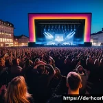 헬로카봇 시즌별 인기곡 - A vibrant concert scene featuring a diverse crowd of enthusiastic fans at a Helocarbot live event in...